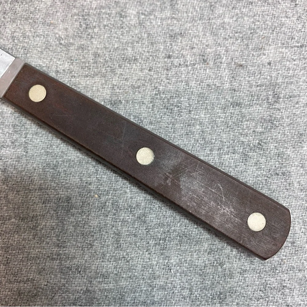 Vintage CUTCO 34 Model No. 2147079 Slicing Knife Kitchen Wood Brown Handle USA